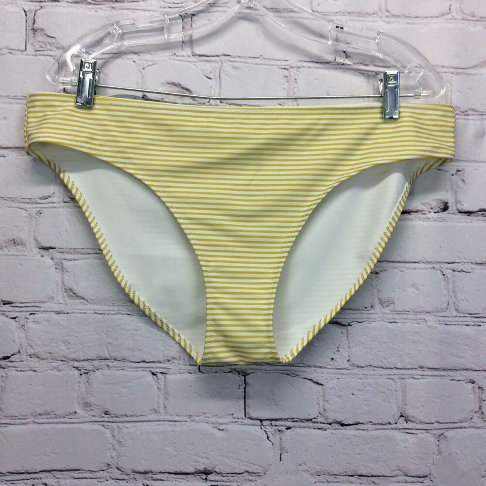 Aerie Bikini Swim Bottoms Women's Size XL Gold/White Striped Beach Cruise Yacht